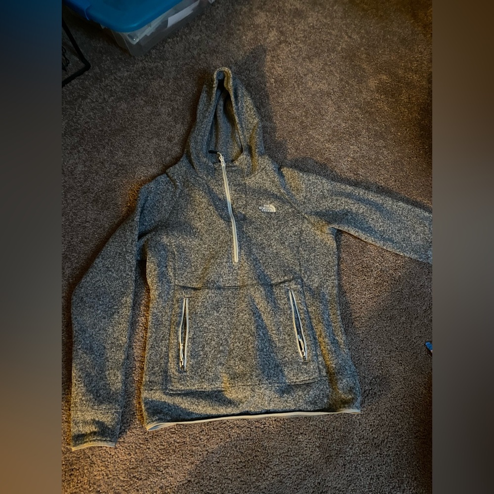 North Face hooded 1/4 zip
